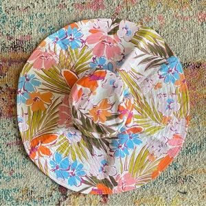 Just Fab Tropical Floral Wide Brim Hat